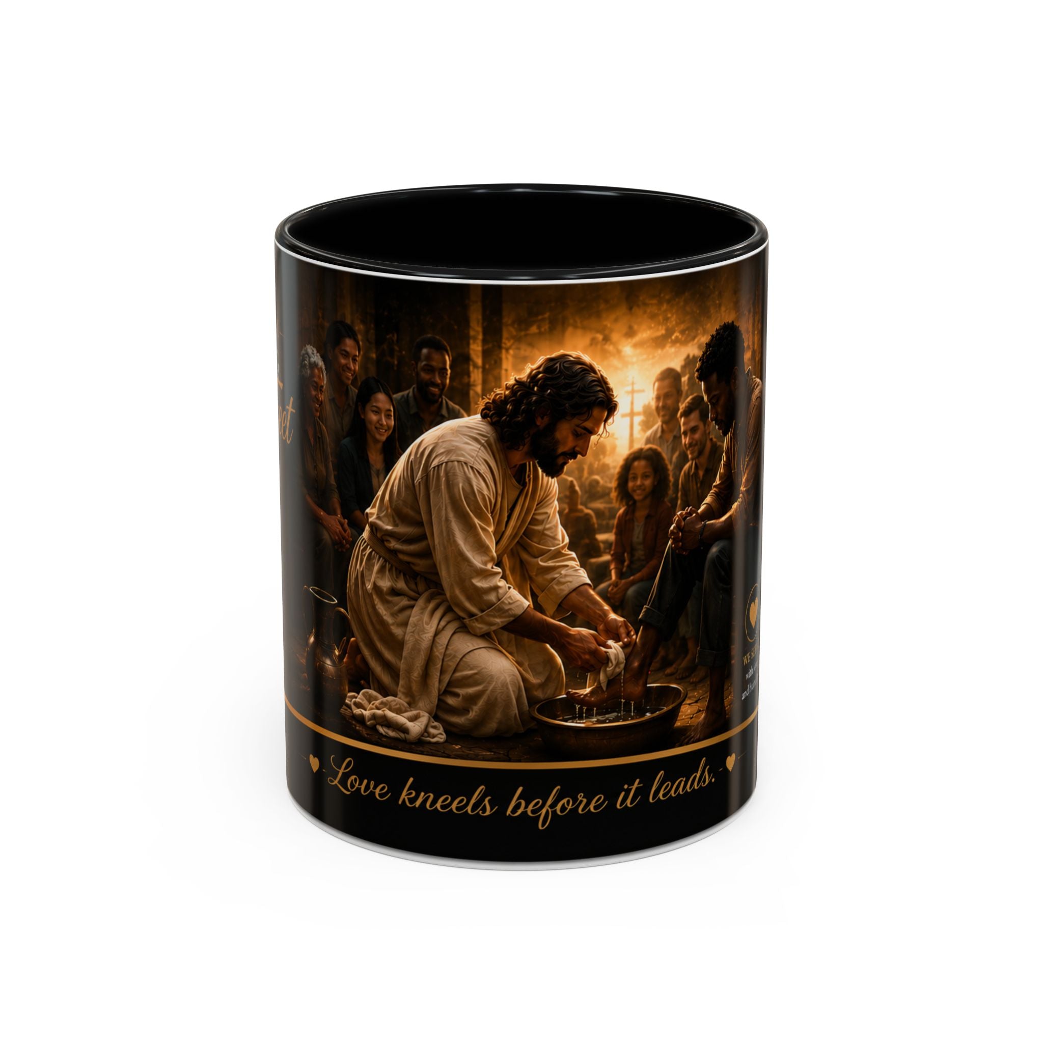 Jesus Washing Feet Coffee Mug — "I Have Given You An Example" Inspirational Christian Accent Mug