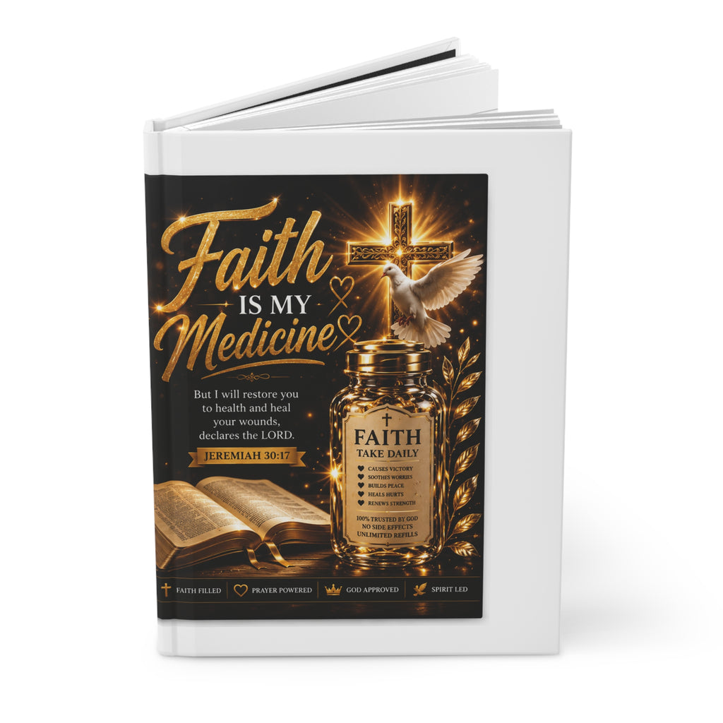 Faith Is My Medicine Hardcover Journal — Christian Prayer & Scripture Notebook (Jeremiah)