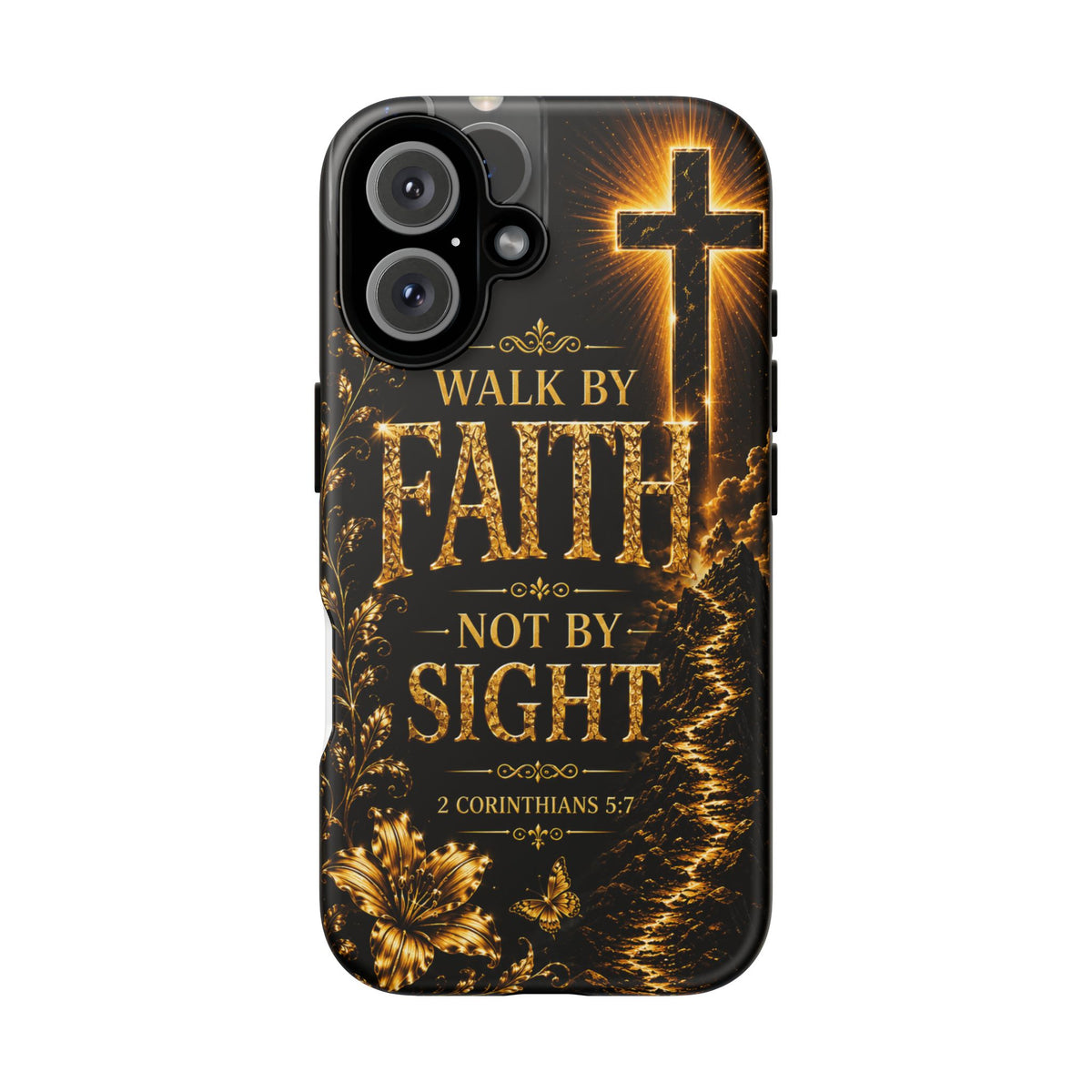 Walk by Faith Christian Phone Case – Inspirational Cross Design