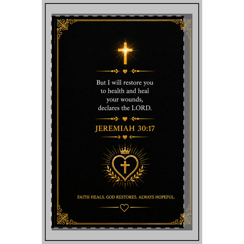 Faith Is My Medicine Spiral Notebook - Dotted Christian Journal with Jeremiah 30:17 Design