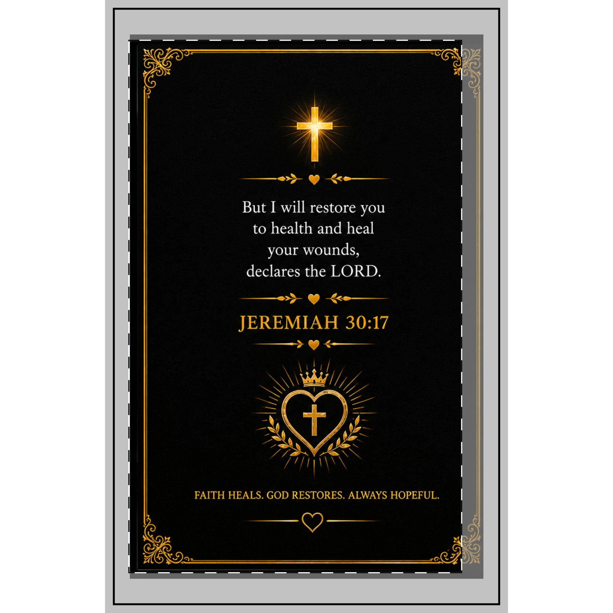 Faith Is My Medicine Spiral Notebook - Dotted Christian Journal with Jeremiah 30:17 Design