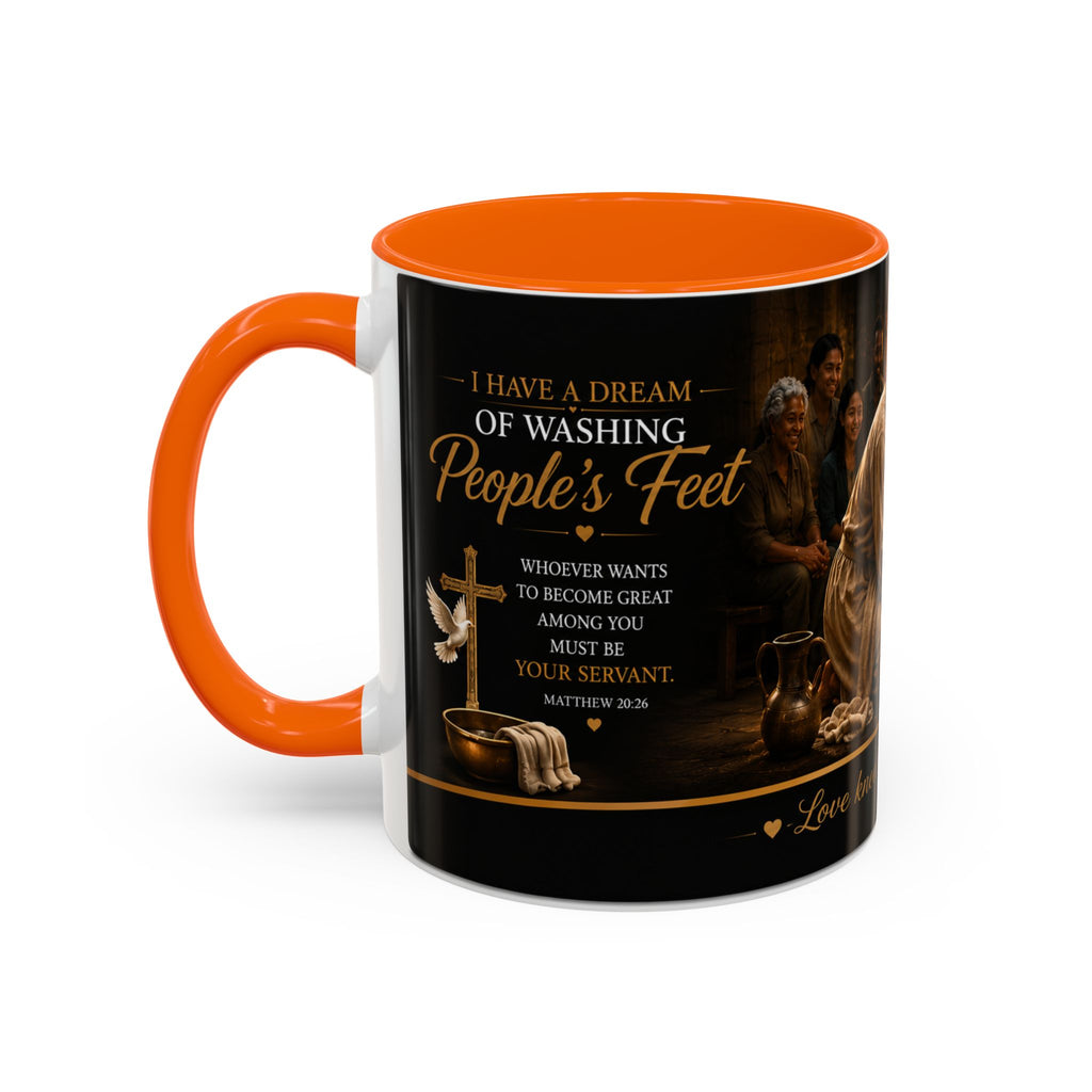 Jesus Washing Feet Coffee Mug — "I Have Given You An Example" Inspirational Christian Accent Mug