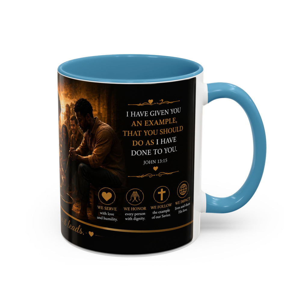 Jesus Washing Feet Coffee Mug — "I Have Given You An Example" Inspirational Christian Accent Mug