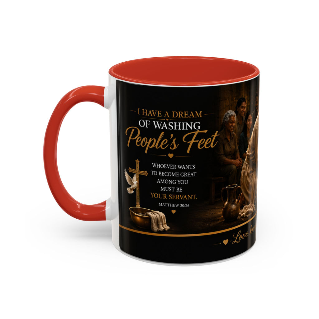 Jesus Washing Feet Coffee Mug — "I Have Given You An Example" Inspirational Christian Accent Mug