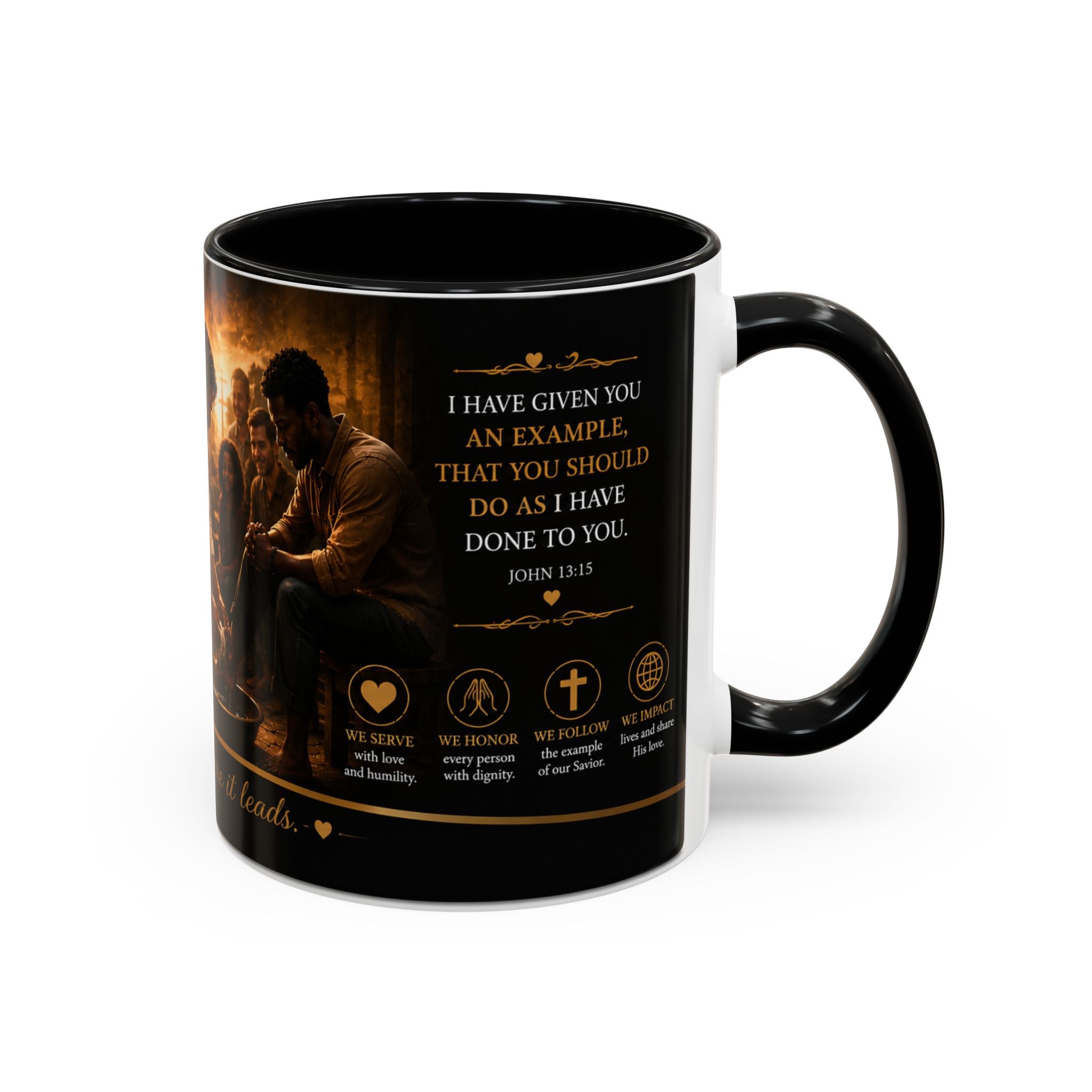 Jesus Washing Feet Coffee Mug — "I Have Given You An Example" Inspirational Christian Accent Mug
