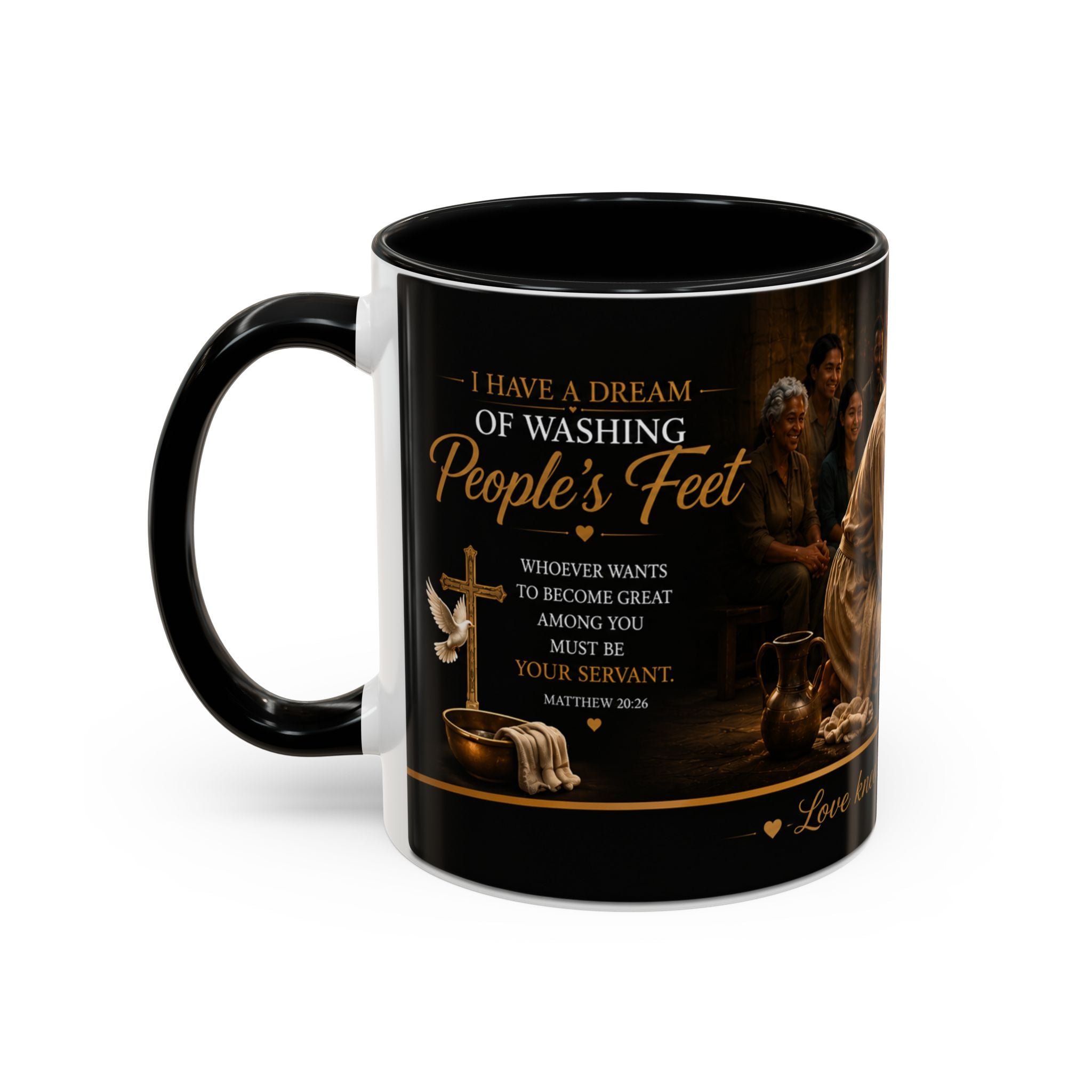 Jesus Washing Feet Coffee Mug — "I Have Given You An Example" Inspirational Christian Accent Mug