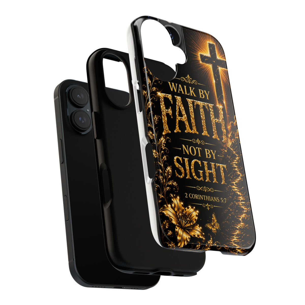 Walk by Faith Christian Phone Case – Inspirational Cross Design