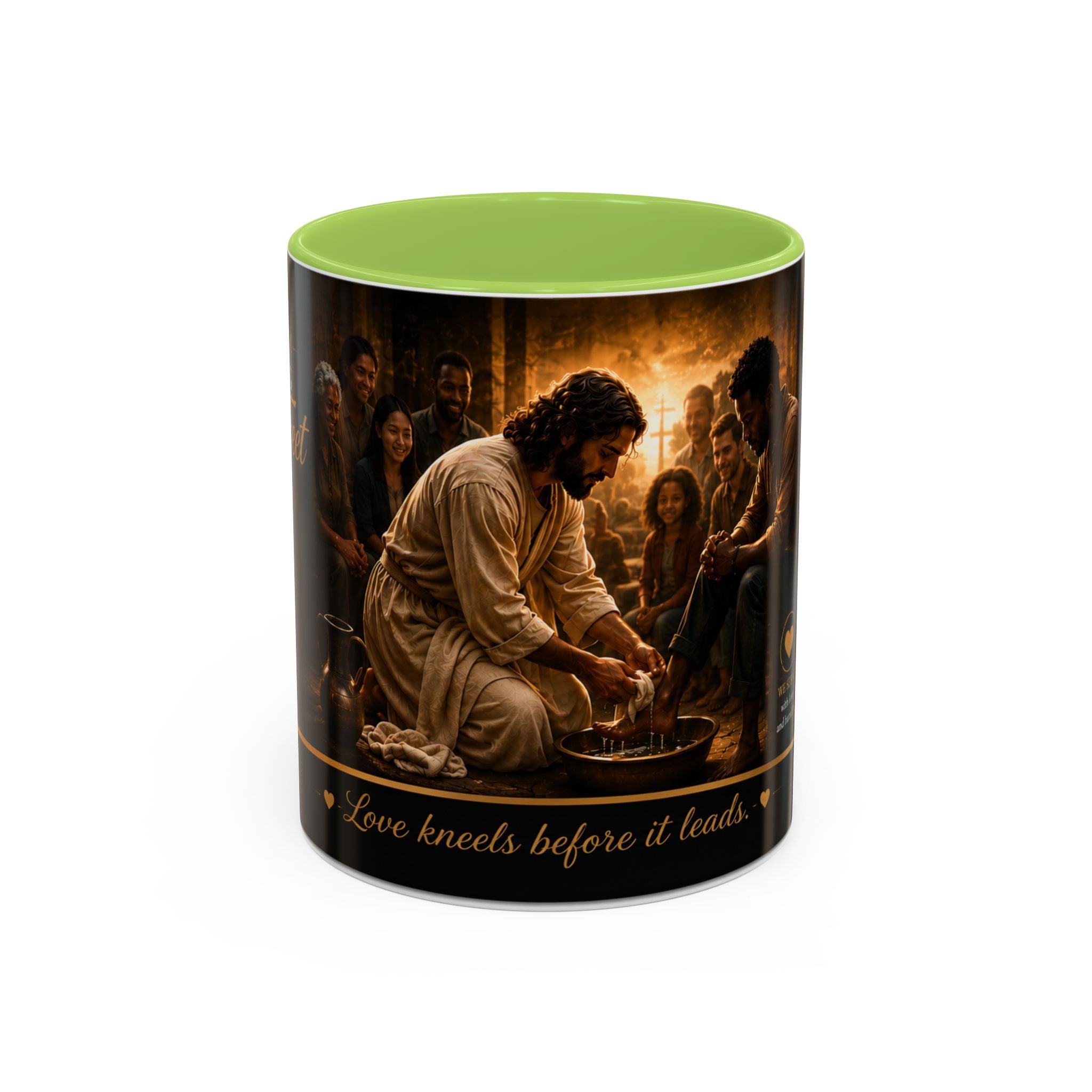 Jesus Washing Feet Coffee Mug — "I Have Given You An Example" Inspirational Christian Accent Mug