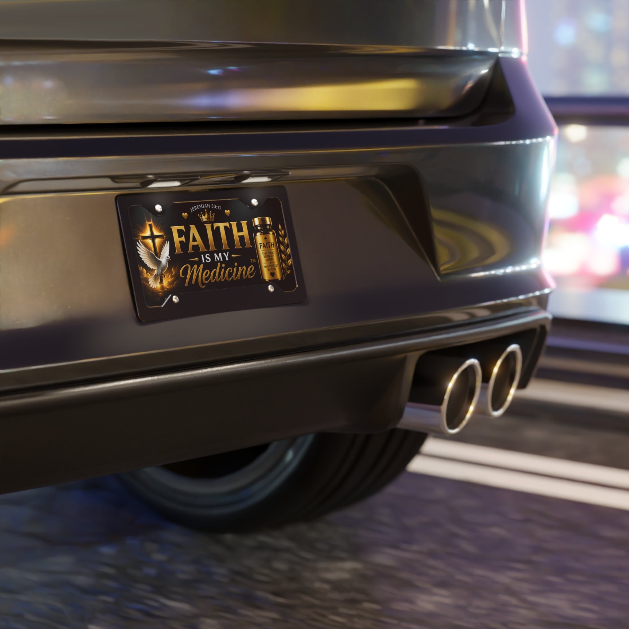 Faith Is My Medicine Vanity Plate — Christian Inspirational License Plate