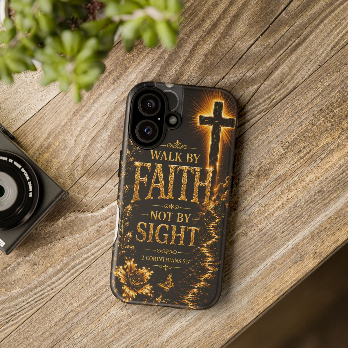 Walk by Faith Christian Phone Case – Inspirational Cross Design
