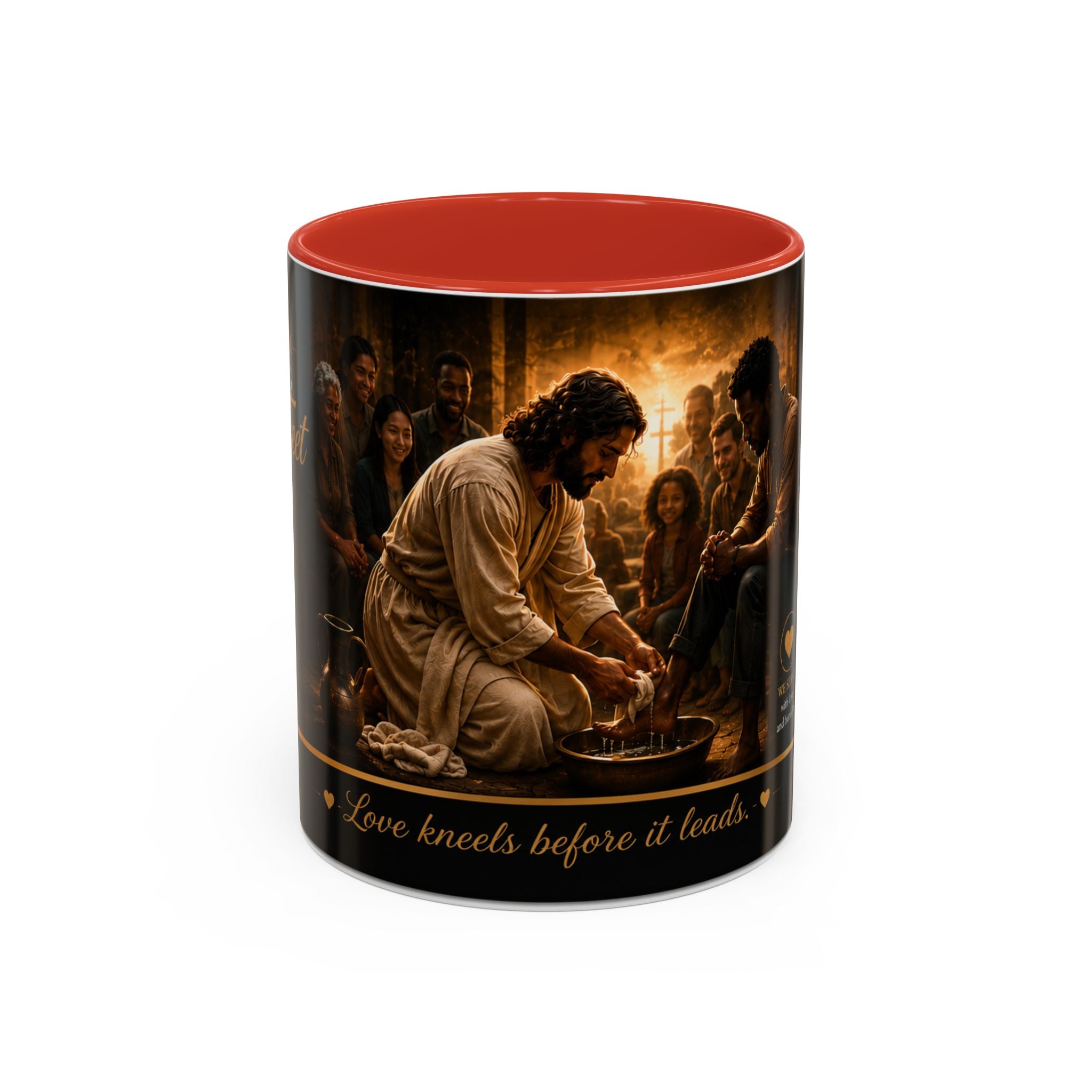 Jesus Washing Feet Coffee Mug — "I Have Given You An Example" Inspirational Christian Accent Mug