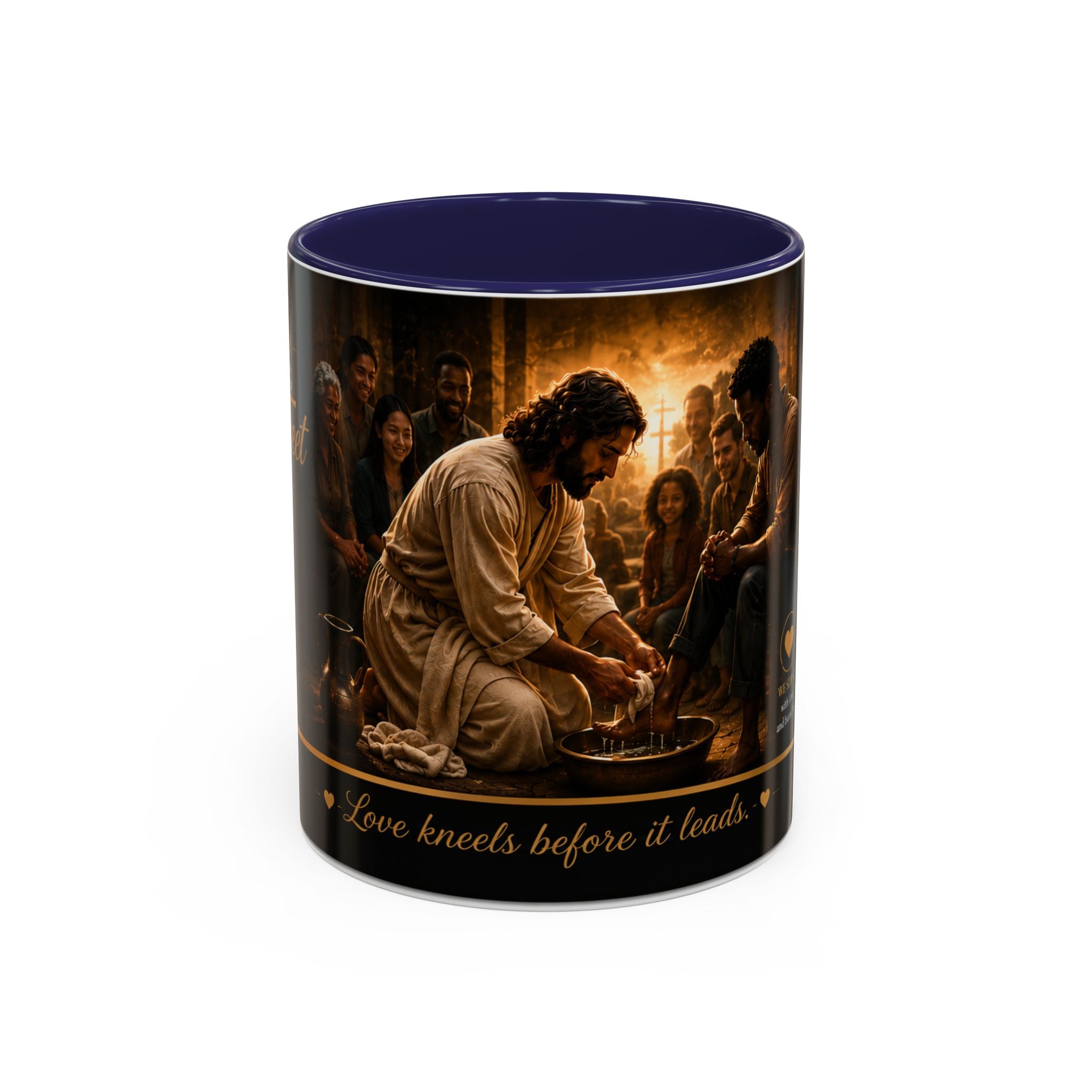Jesus Washing Feet Coffee Mug — "I Have Given You An Example" Inspirational Christian Accent Mug