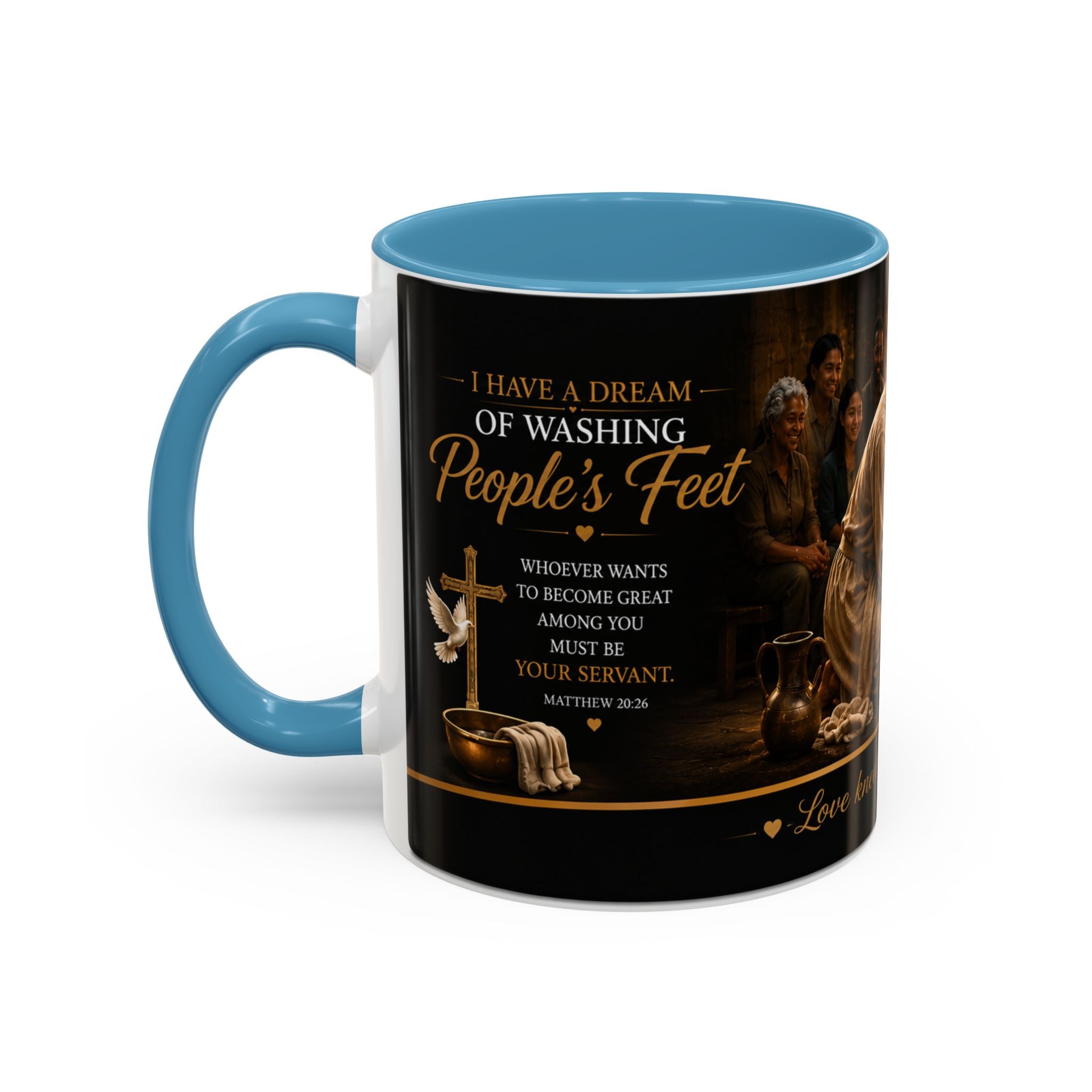 Jesus Washing Feet Coffee Mug — "I Have Given You An Example" Inspirational Christian Accent Mug