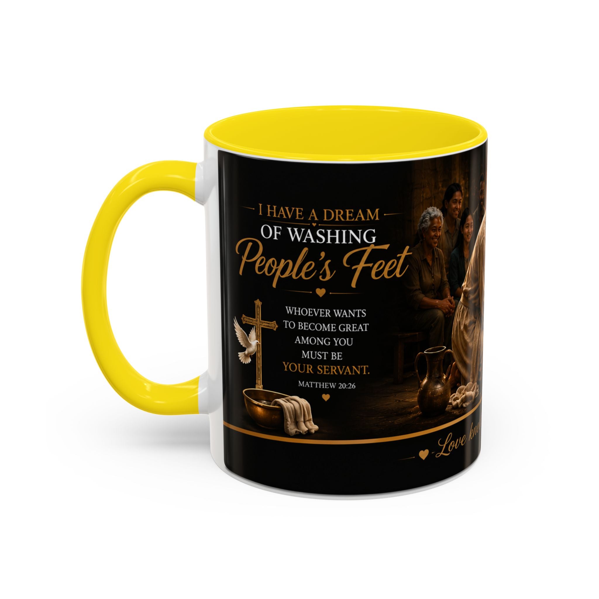 Jesus Washing Feet Coffee Mug — "I Have Given You An Example" Inspirational Christian Accent Mug