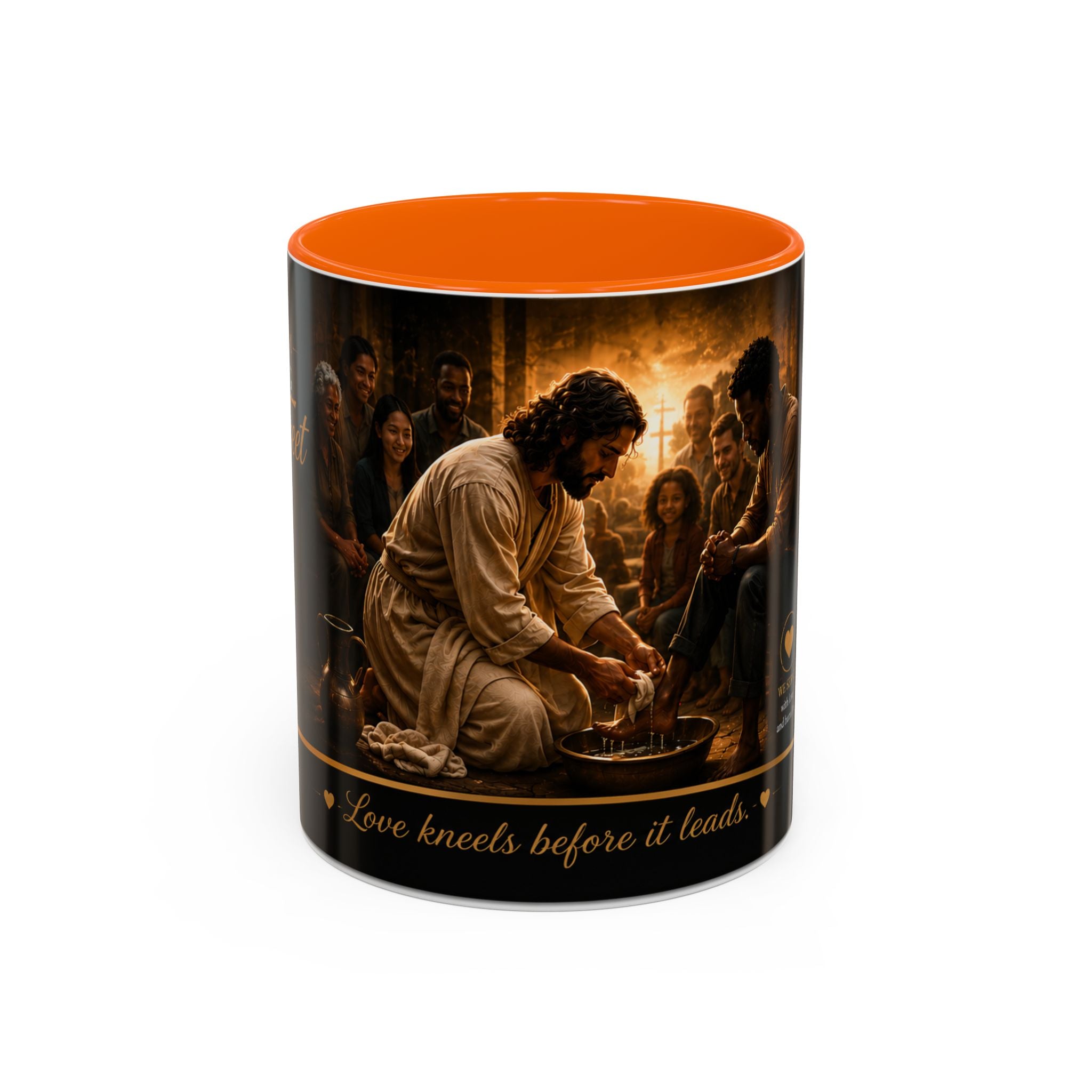 Jesus Washing Feet Coffee Mug — "I Have Given You An Example" Inspirational Christian Accent Mug