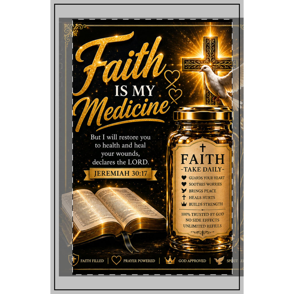 Faith Is My Medicine Spiral Notebook - Dotted Christian Journal with Jeremiah 30:17 Design