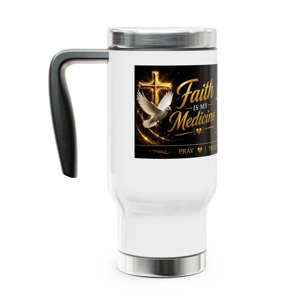 Stainless Steel Travel Mug with Handle, 14oz