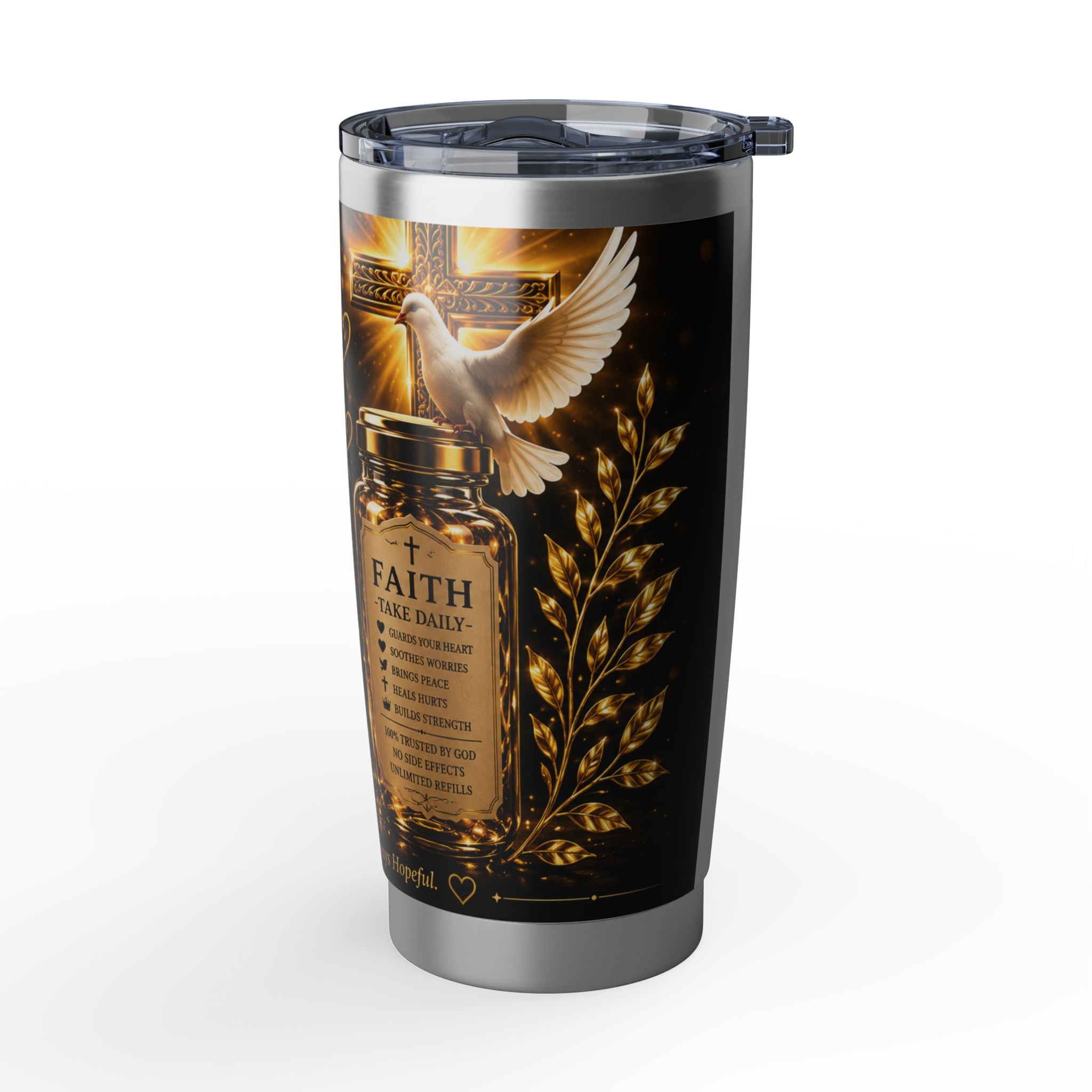 Faith Is My Medicine 20oz Tumbler — Christian Inspirational Travel Mug