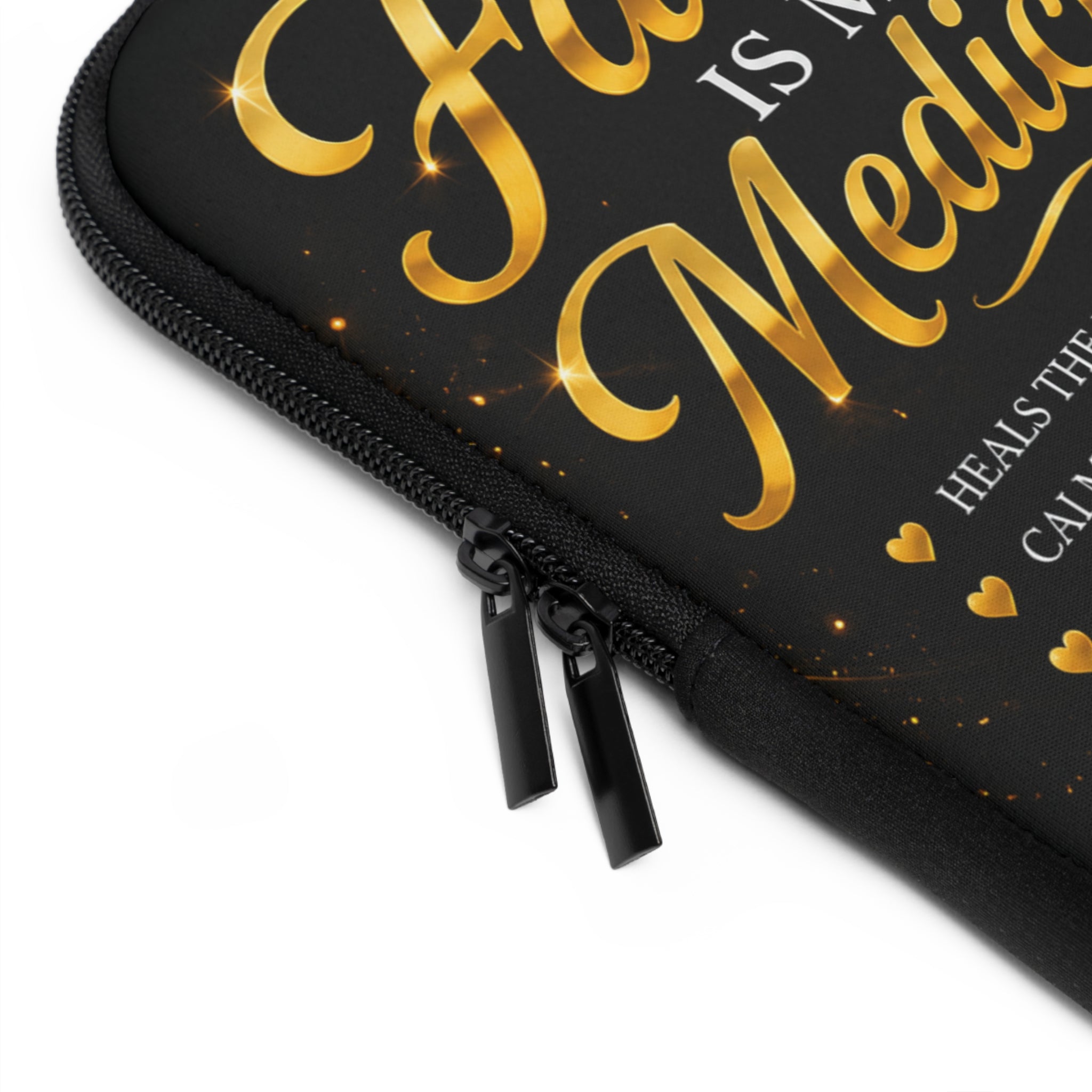 Faith Is My Medicine Laptop Sleeve — Christian Cross & Dove Spiritual Protective Case