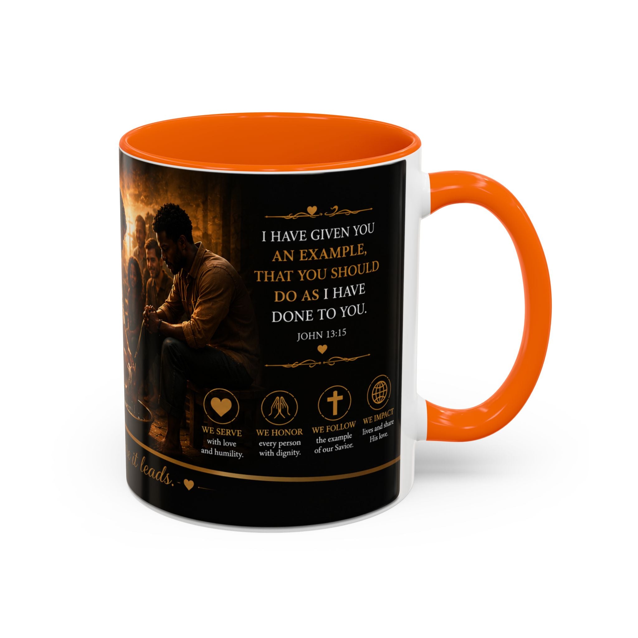 Jesus Washing Feet Coffee Mug — "I Have Given You An Example" Inspirational Christian Accent Mug