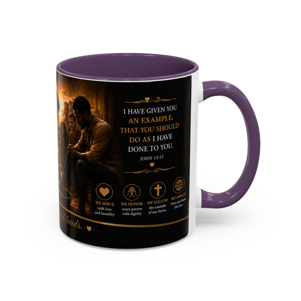 Jesus Washing Feet Coffee Mug — "I Have Given You An Example" Inspirational Christian Accent Mug