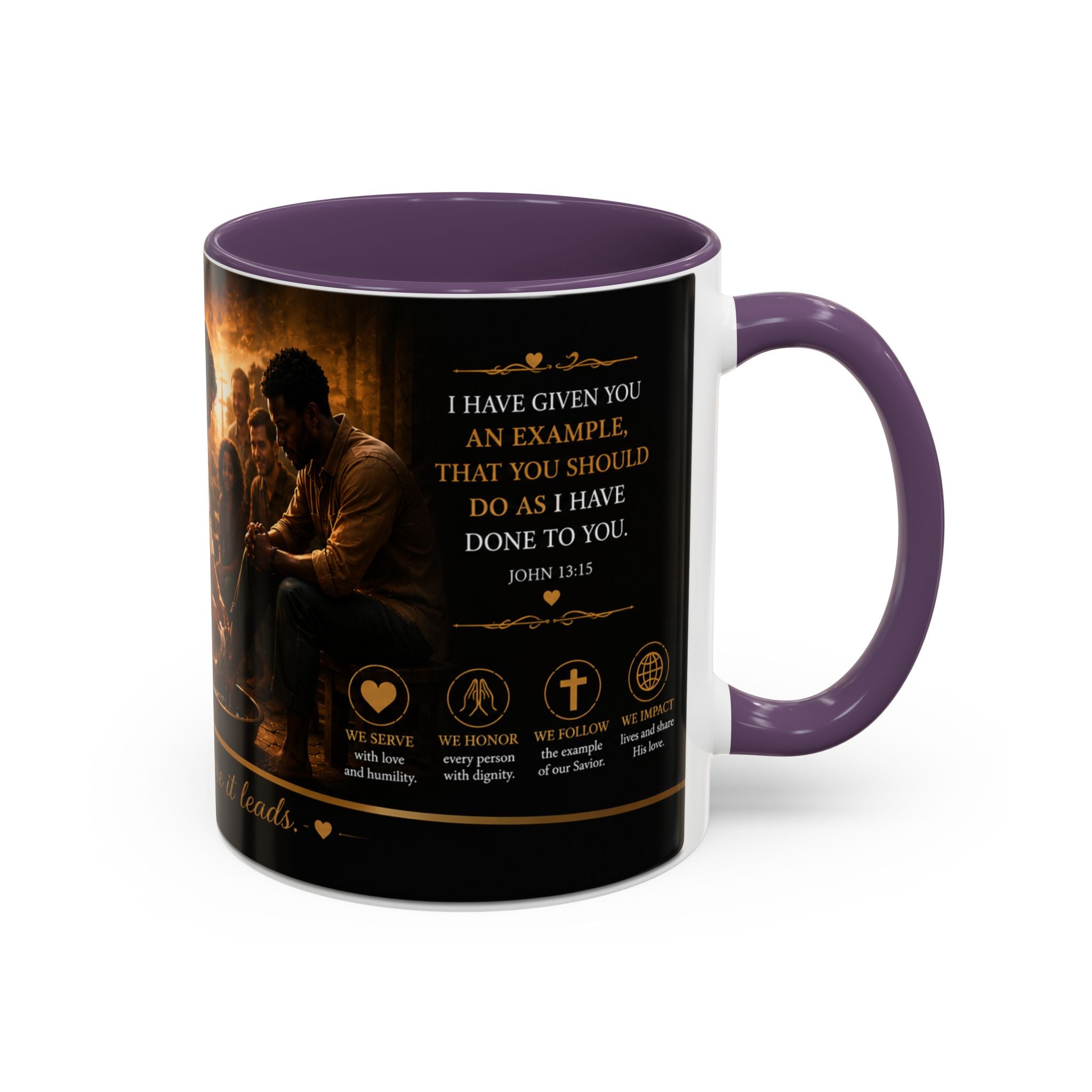 Jesus Washing Feet Coffee Mug — "I Have Given You An Example" Inspirational Christian Accent Mug