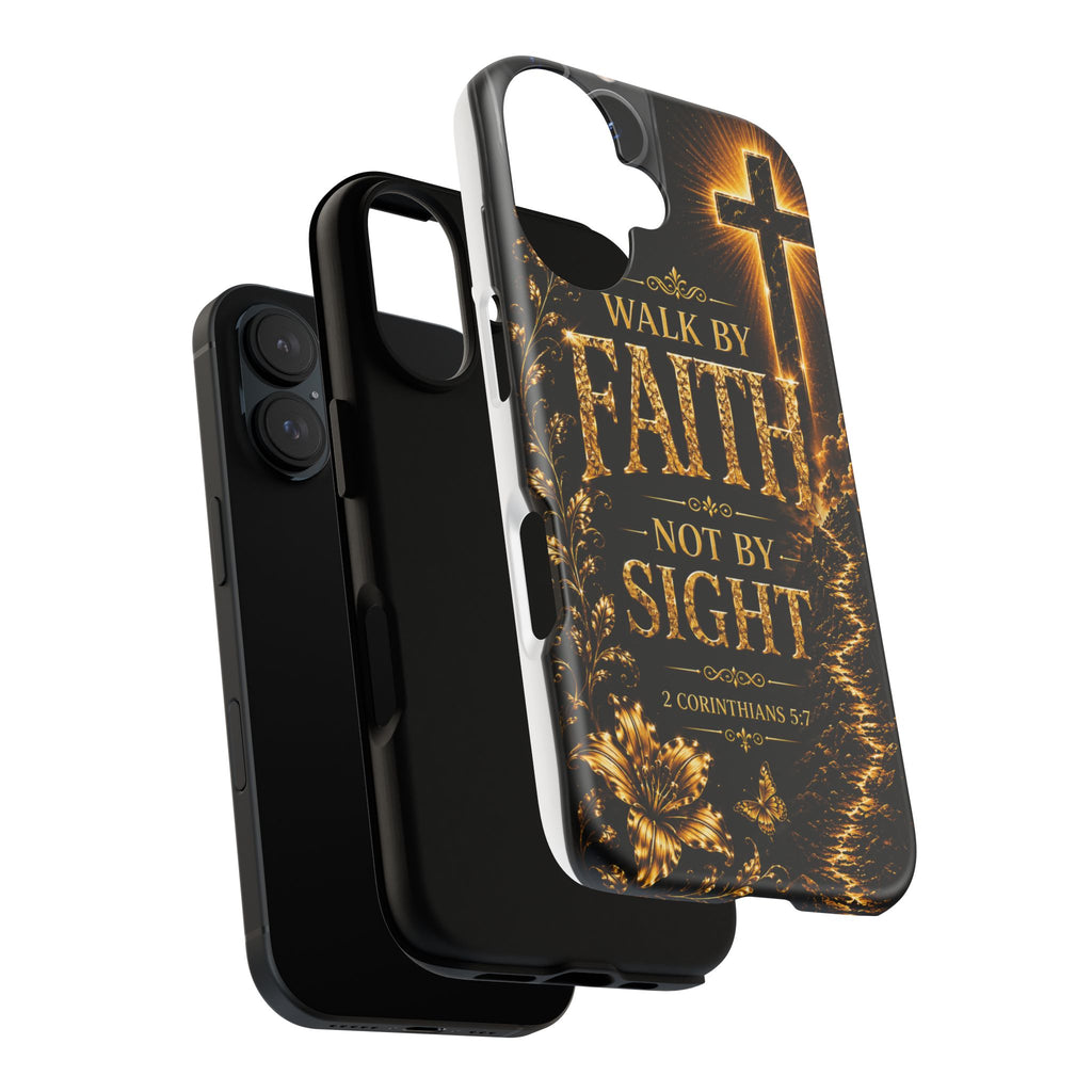 Walk by Faith Christian Phone Case – Inspirational Cross Design