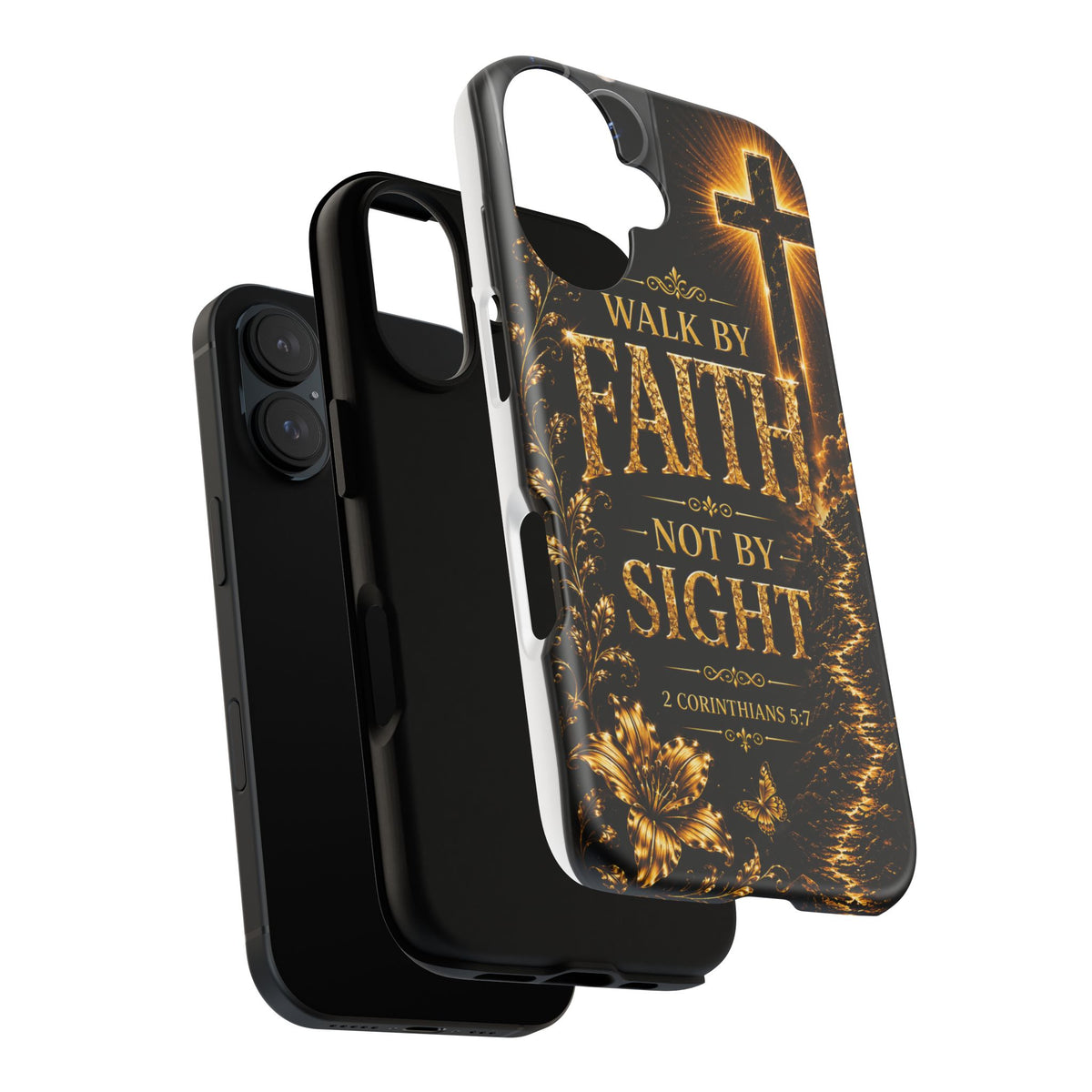 Walk by Faith Christian Phone Case – Inspirational Cross Design