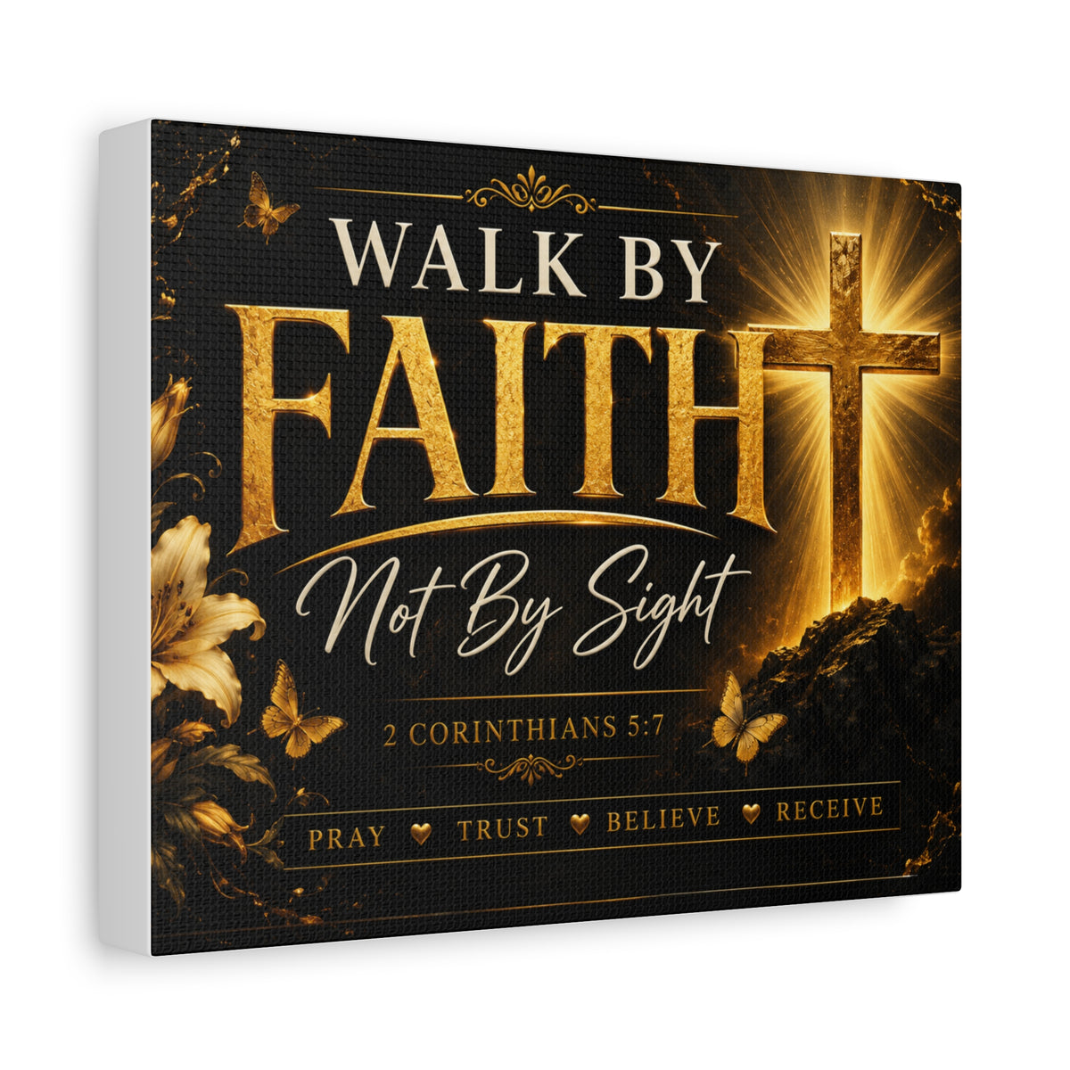 Walk by Faith — Not by Sight Christian Canvas Wall Art