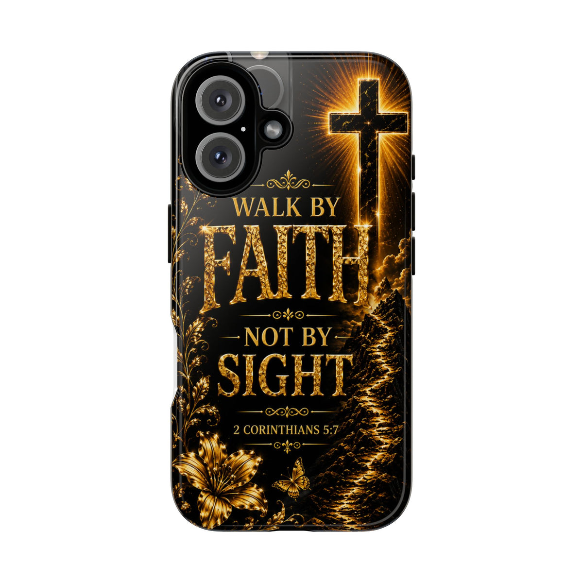 Walk by Faith Christian Phone Case – Inspirational Cross Design