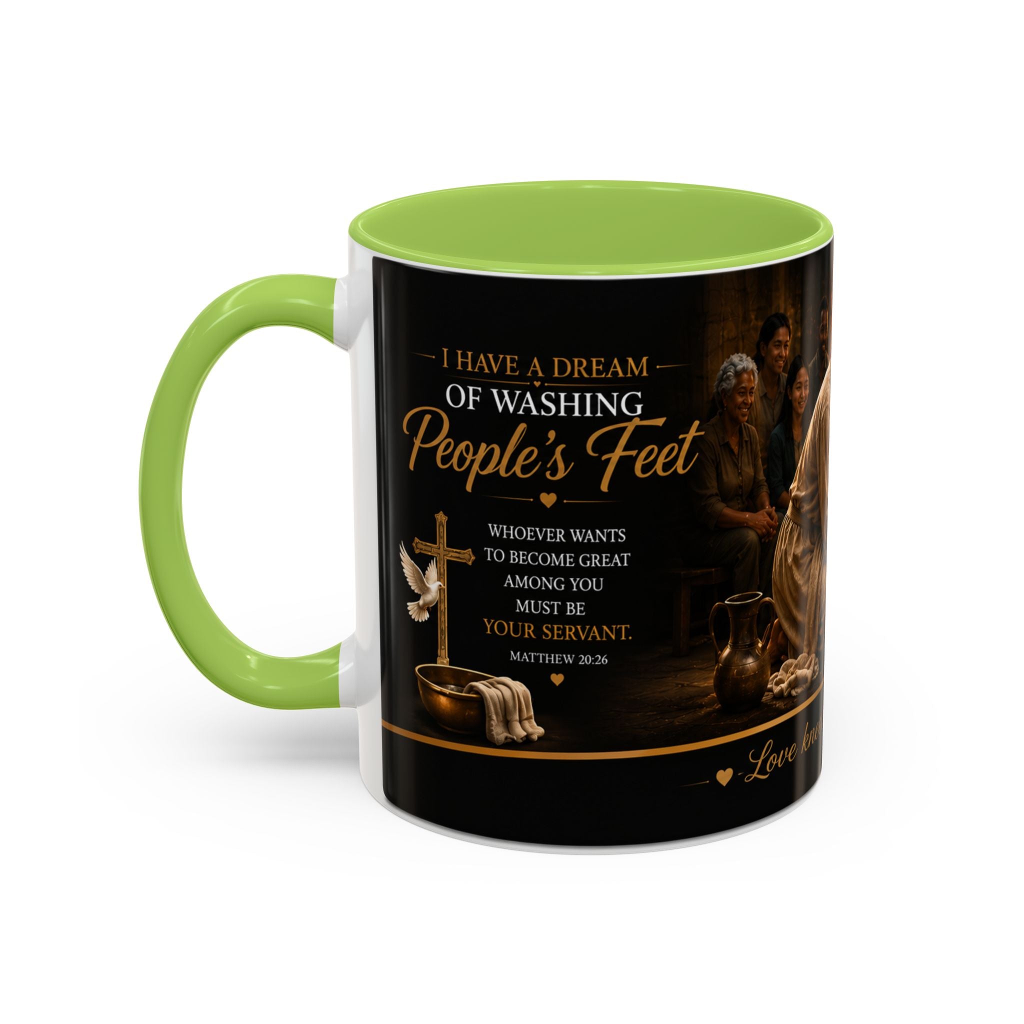 Jesus Washing Feet Coffee Mug — "I Have Given You An Example" Inspirational Christian Accent Mug