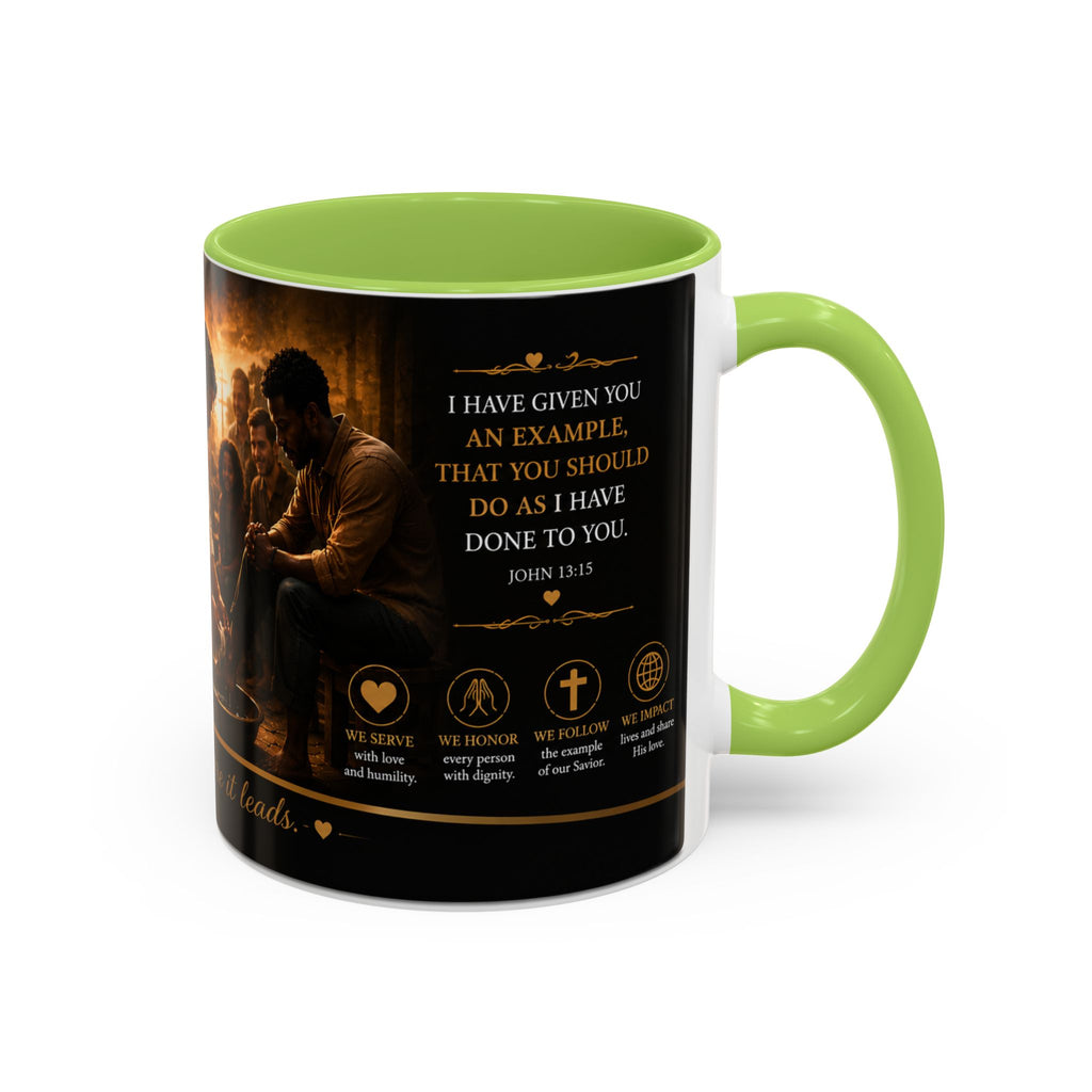 Jesus Washing Feet Coffee Mug — "I Have Given You An Example" Inspirational Christian Accent Mug