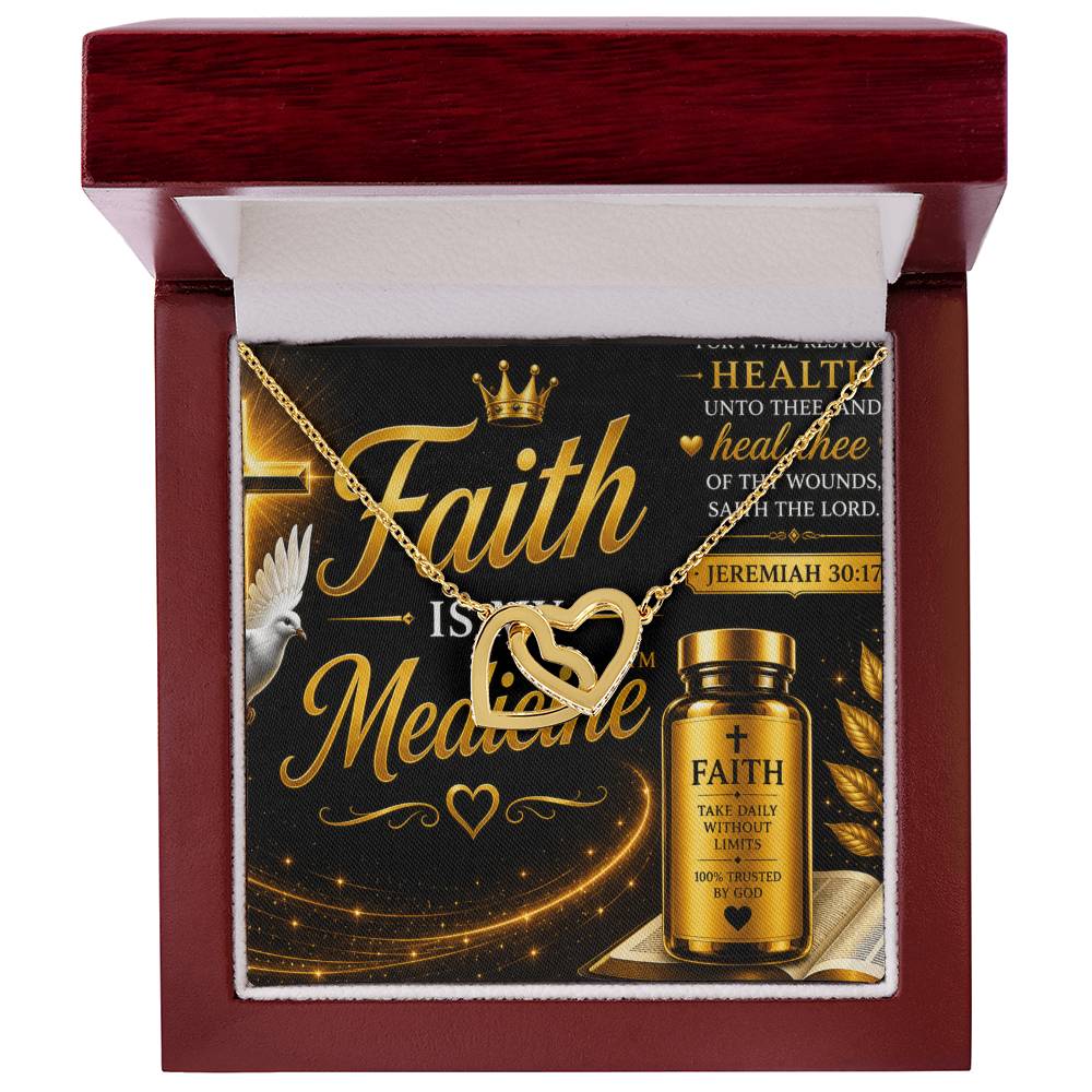 Faith Is My Medicine™ Interlocking Hearts Necklace – Healing • Hope • Faith