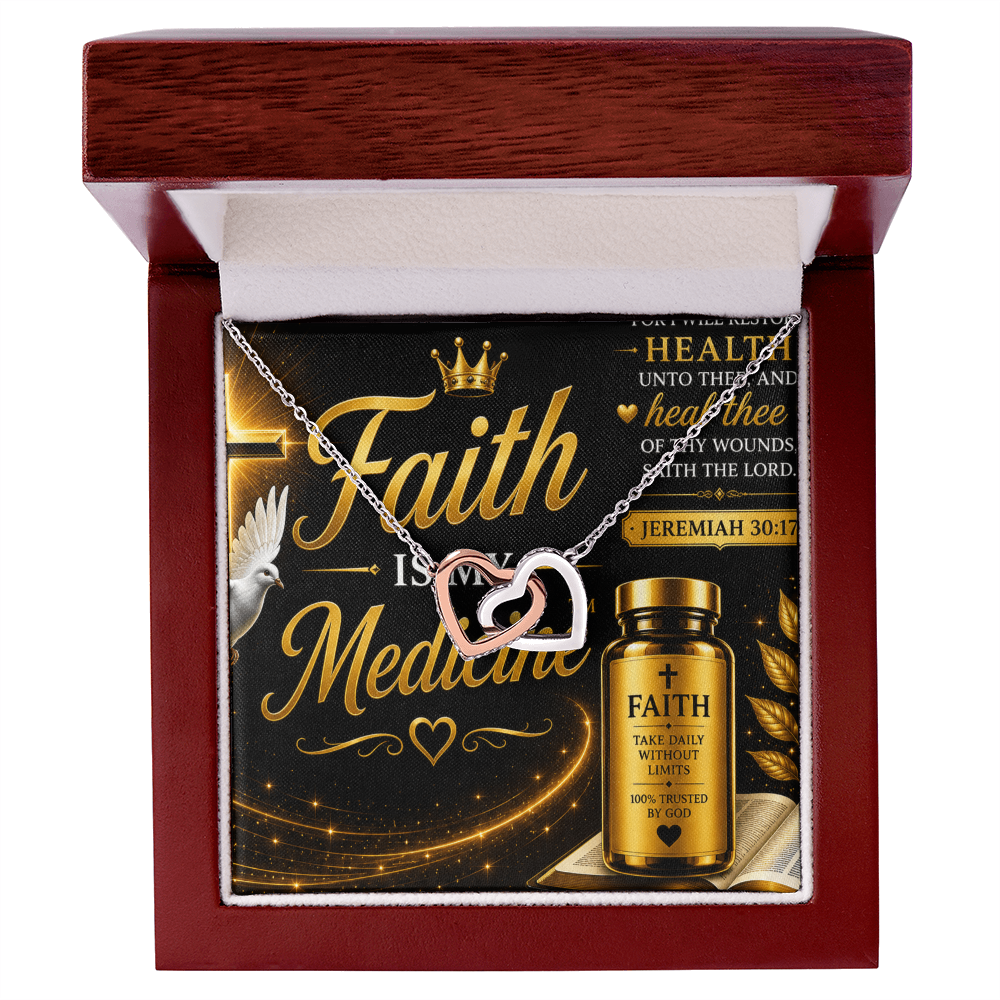 Faith Is My Medicine™ Interlocking Hearts Necklace – Healing • Hope • Faith