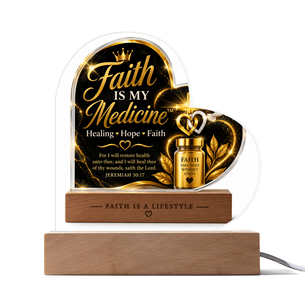 Faith Is My Medicine™ Heart Plaque – Healing • Hope • Faith