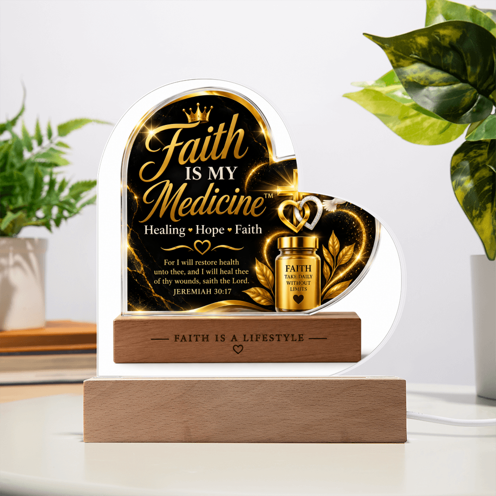Faith Is My Medicine™ Heart Plaque – Healing • Hope • Faith