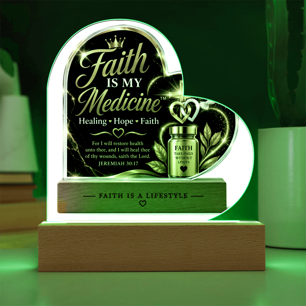 Faith Is My Medicine™ Heart Plaque – Healing • Hope • Faith